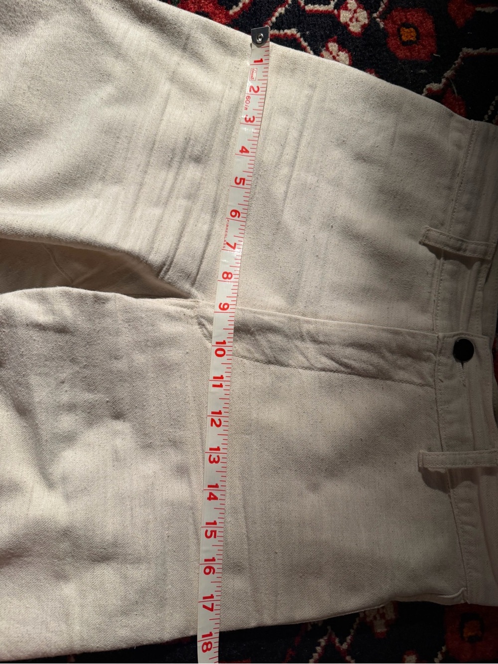 OZMA Off-White High-Waist Cotton Pants - Picture 5 of 10